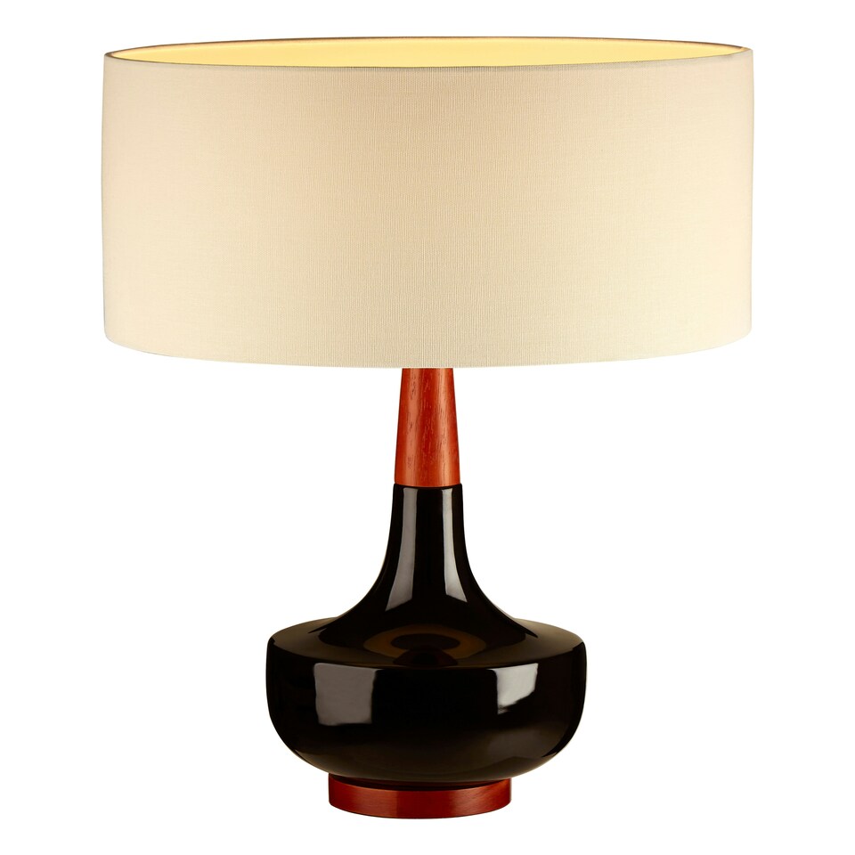 image 1 of Interiors by Premier Sirus Table Lamp with Wood And Ceramic Base