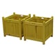 image 1 of Square Wooden Garden Planters in Tan - Pack of 2