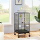 image 2 of Yaheetech 100.5 cm Tall Wrought Iron Bird Cage with Rolling Stand Black