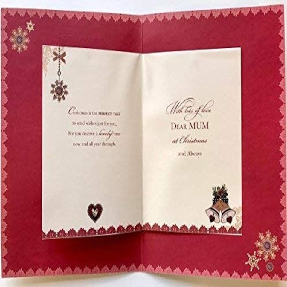 image 1 of Hand Made Luxury Lovely Verse Christmas Greeting Card MUM