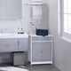 image 2 of kleankin 75x60cm Freestanding Bathroom Storage Cabinet Unit w  2 Drawers Cupboard Adjustable Shelf Metal Handles Traditional Style Grey White