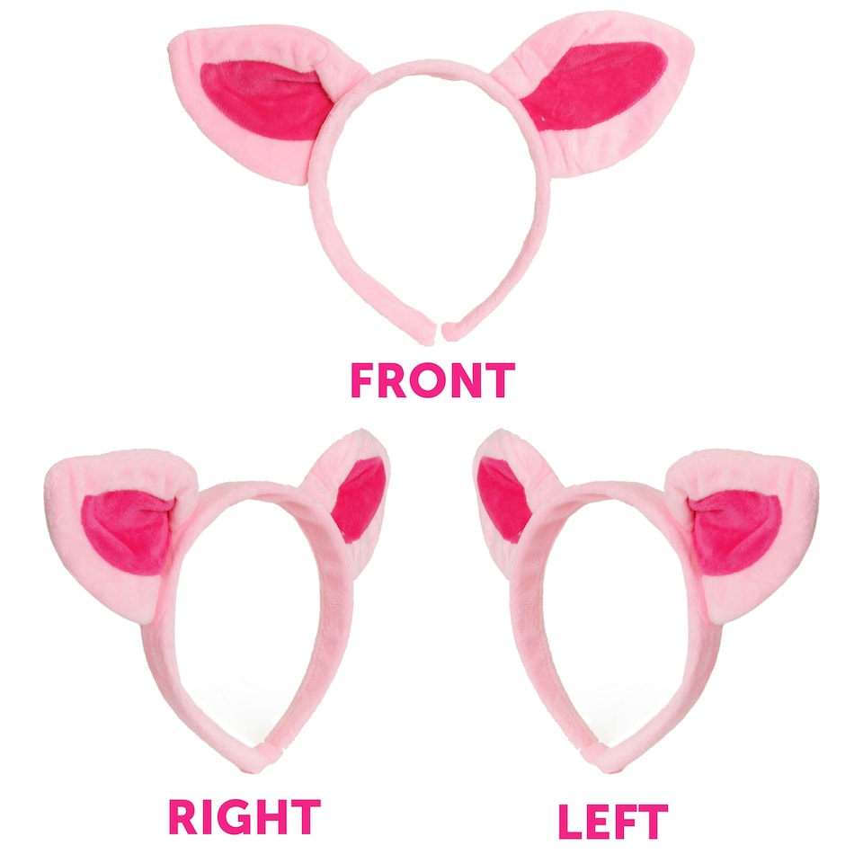 image 1 of Pig Fancy Dress Set – Headband with Ears, Nose & Tail Costume Kit N/A | One Size