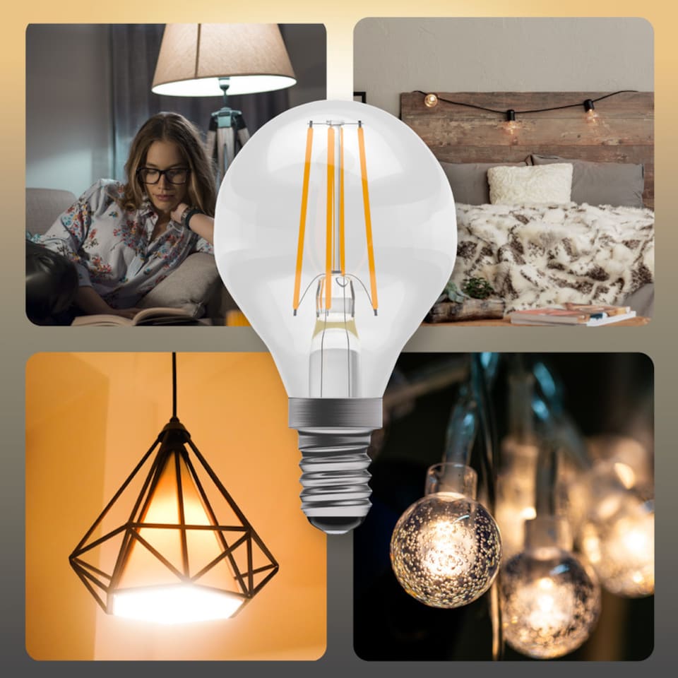 image 1 of BELL Lighting E14 LED Filament Golf Ball Warm White 2700K 4.7W Energy Saving Light Bulb