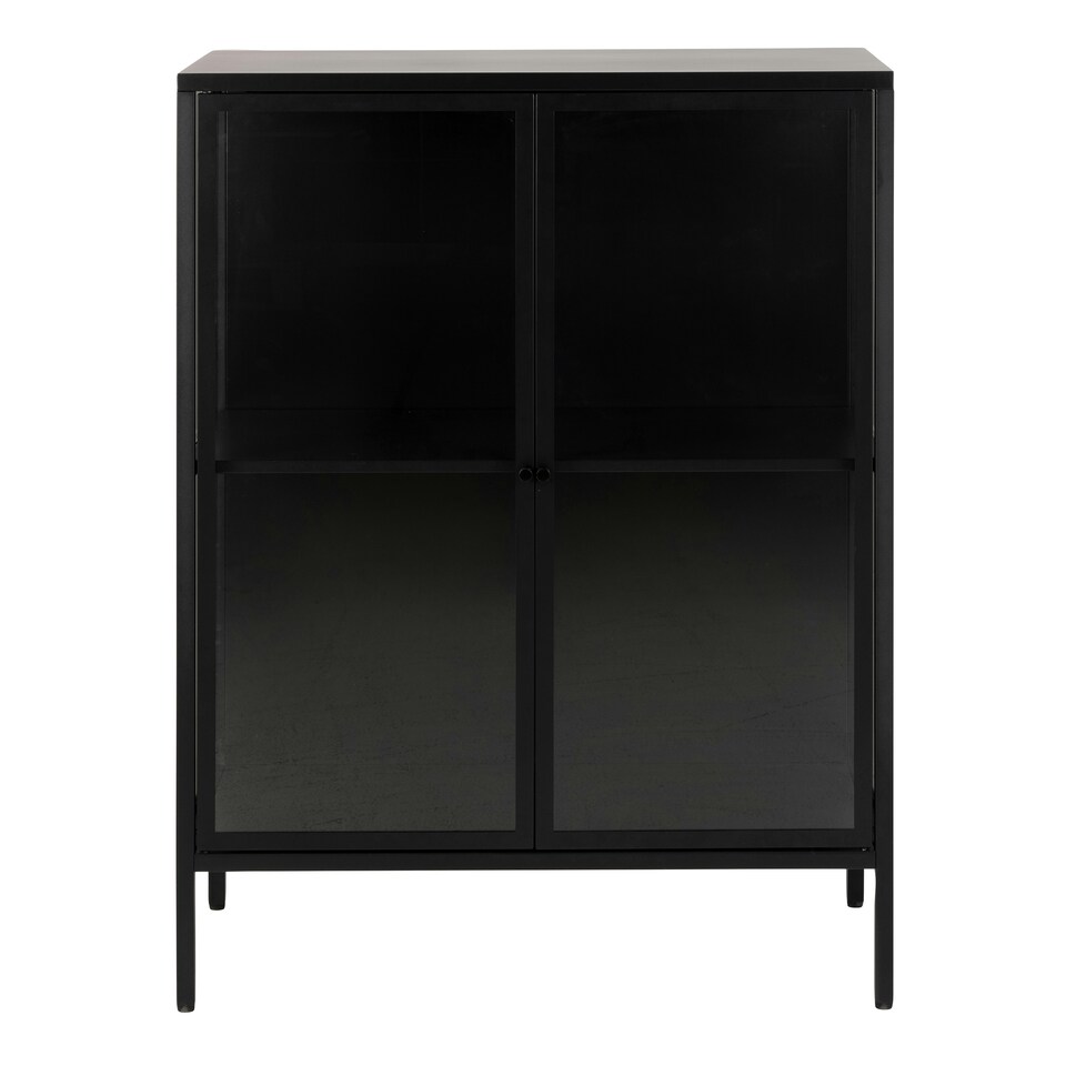 image 1 of Newcastle Low 2 Door Display Cabinet in Matt Black