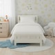 image 2 of Flannelette Cotton Cot Bed Duvet Cover Set Brushed Warm Bedding Set | White | Toddler