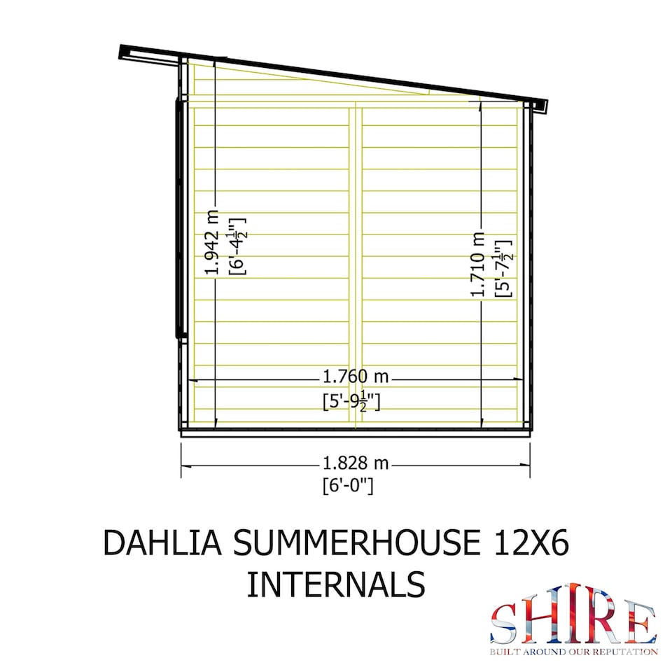 image 1 of Dahlia 12x6 Pent Summerhouse