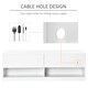 image 4 of HOMCOM Wall Mount TV Stand W/ LED Lights Media Console with Storage & Cable Hole