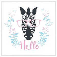 Hello zebra (Picture Frame) White | S