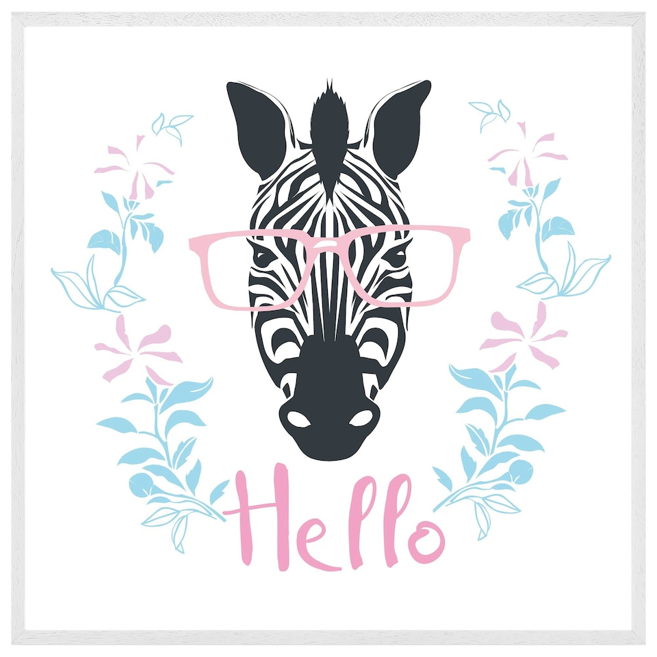 image 1 of Hello zebra (Picture Frame) White | S