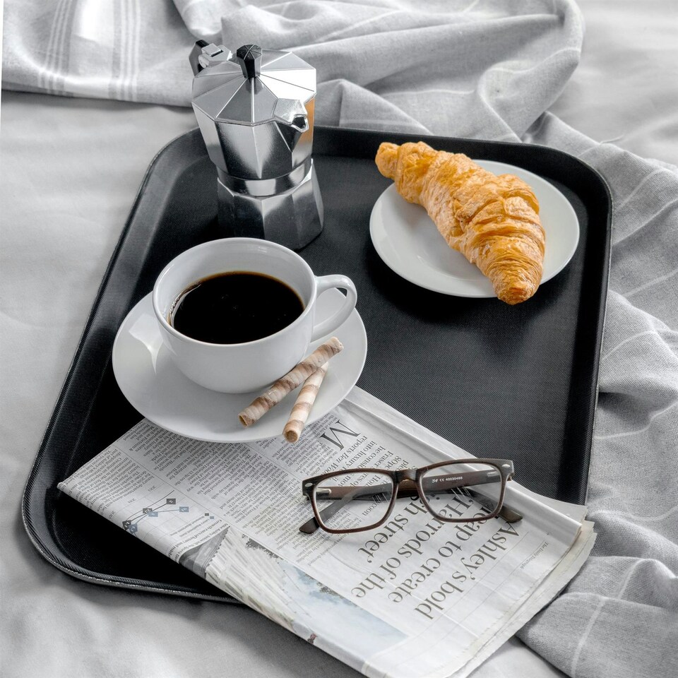 image 1 of Argon Tableware Rectangle Non-Slip Serving Tray - 51cm x 38cm - Black Black