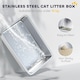 image 3 of PawHut Stainless Steel Litter Box, Enclosed Metal Litter Tray with Scoop 