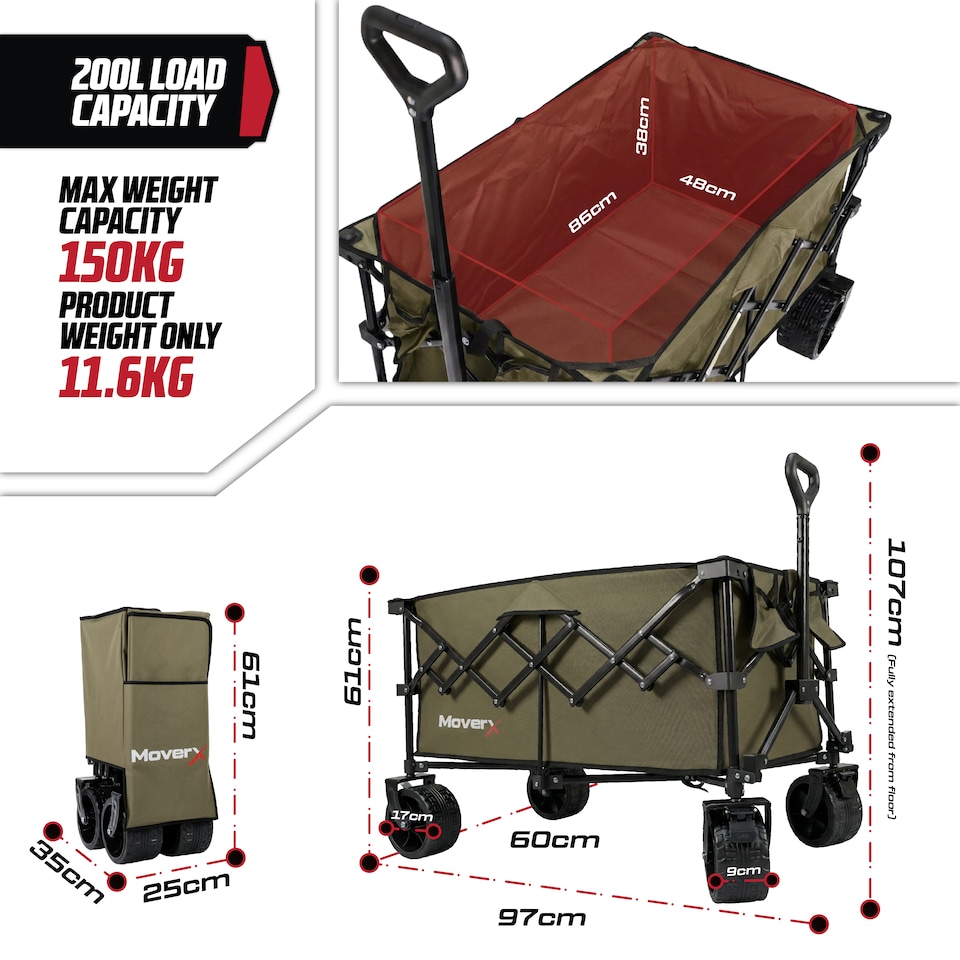image 1 of MoverX 200L/150kg Premium Camping Trolley / Festival Wagon