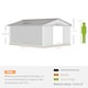image 5 of Outsunny 13 x 11ft Metal Garden Shed, Outdoor Storage Tool House with Ventilation Slots, Foundation Kit and Lockable Double Doors, Light Brown