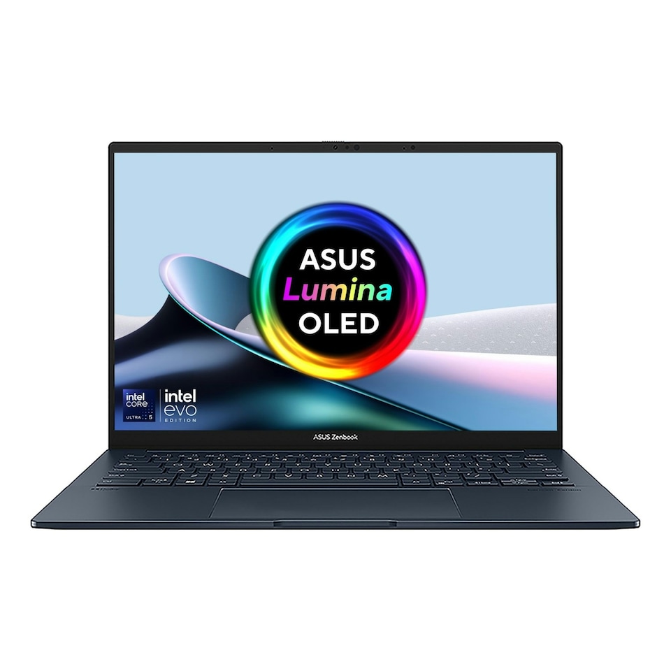 ASUS ZenBook 14 OLED UX3405CA-QL241W Intel Core Ultra 5 225H 16GB RAM 512GB SSD 14" Touchscreen WUXGA Windows 11 Home Laptop - Blue - 90NB14W3-M00960