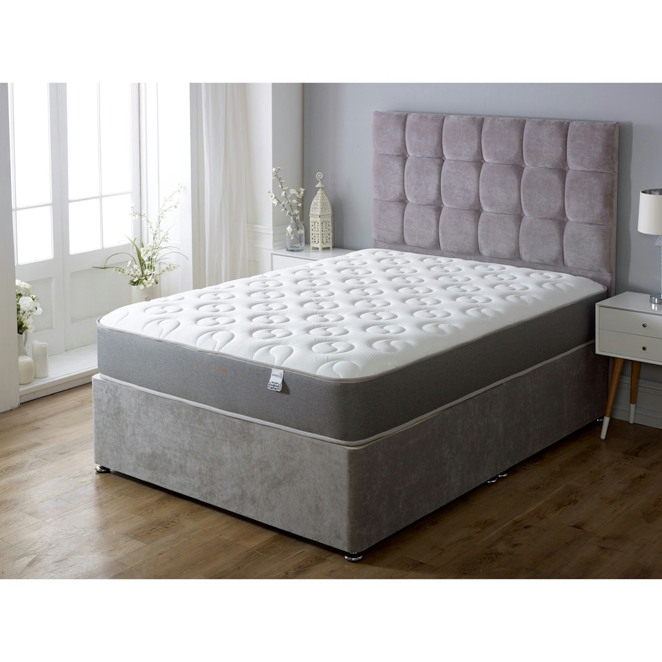 image 1 of Ying & Yang Hybrid Mattress - 20cm Deep, Premium Sprung & Memory Foam Support | Grey | Single