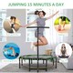 image 3 of HOMCOM Foldable Trampoline with Adjust Handle, Max Load 100 KG - Green
