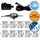 image 9 of Set of 10 - 30mm IP67 Warm White LED Decking Kit with Photocell Chrome | Clear
