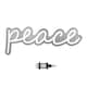image 1 of 40cm Light up Neon Effect Peace Decorative Sign with 145 White LEDs