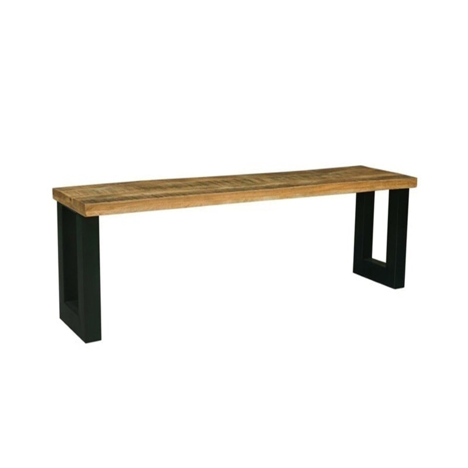 image 1 of Induse Bench - Mango Wood/Iron - L44 x W140 x H45 cm - Mango PP Saw Finish Brown