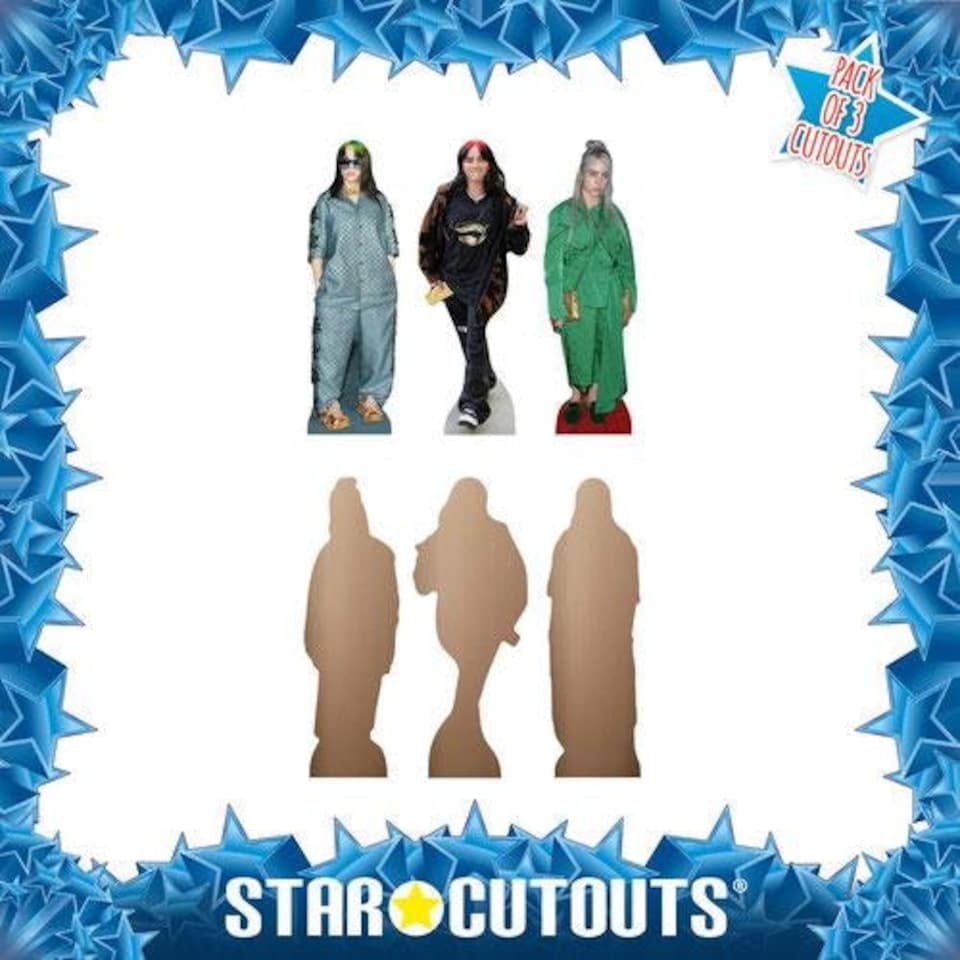 image 1 of B Eilish Shelf Table Top Cardboard Cutouts - Pack of 3