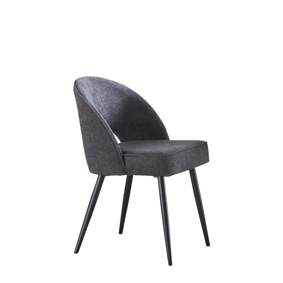 image 1 of Set of 2 Messina Fabric Dining Chairs - Dark Grey