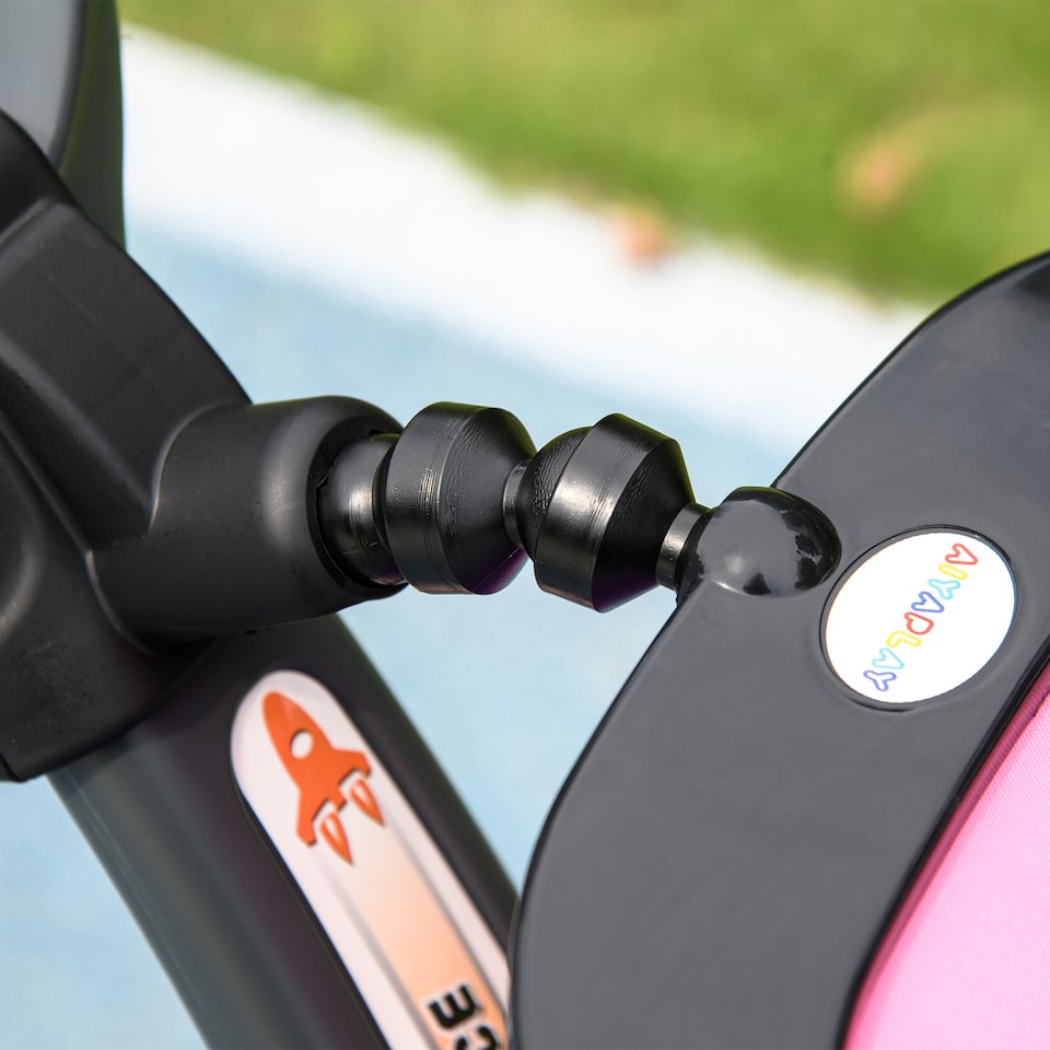 image 1 of AIYAPLAY 3 in 1 Ride on Push Car, Cartoon Robot Theme Foot to Floor Slider, Baby Push Along Car with Parent Handle, Light Music Horn, Underneath Storage, for Boys Girls 12-36 Months - Pink