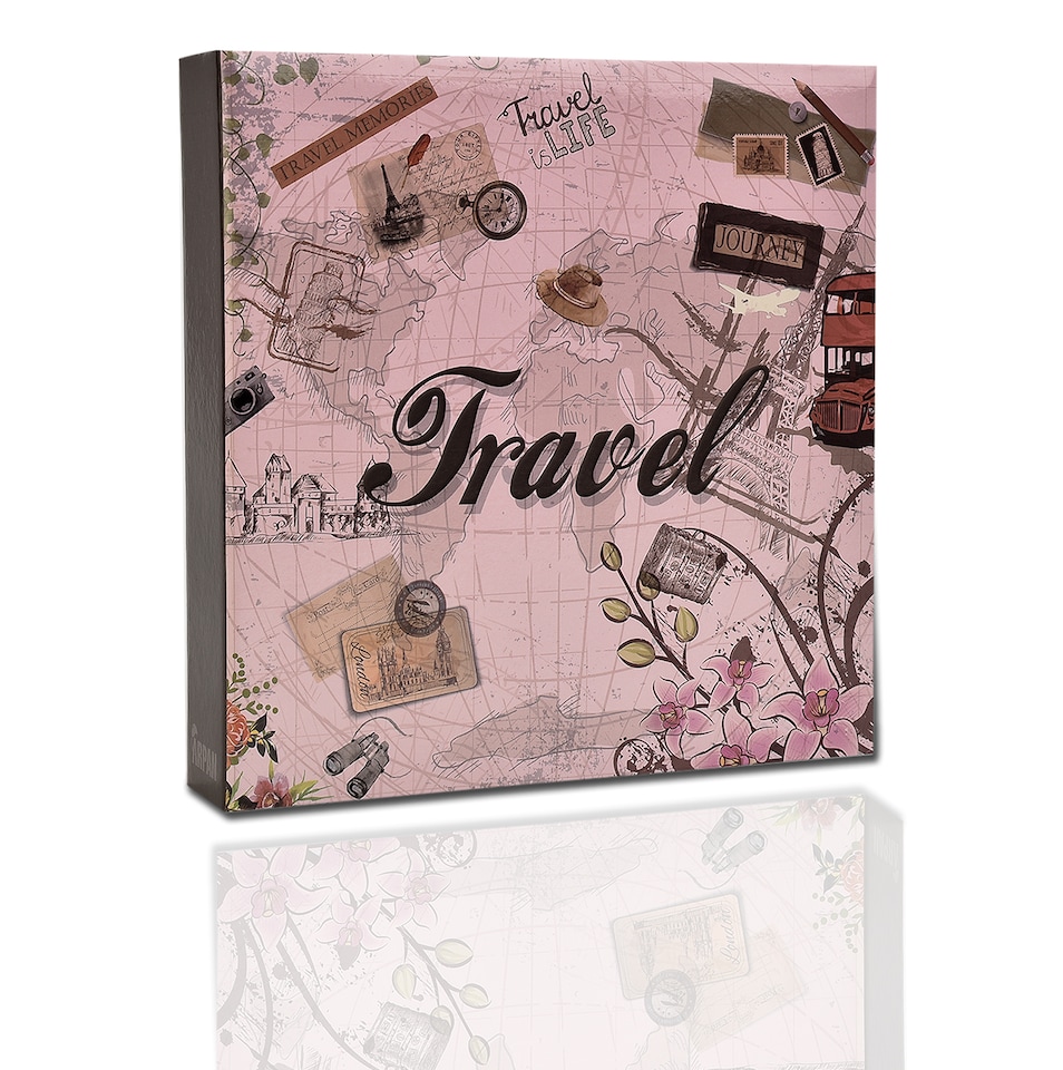 image 1 of ARPAN Slip In Case Memo Photo Album – Holds 200 Photos 4"x6" (10x15cm) – Hardcover Picture Album with Memo Writing Space for Family, Wedding & Travel Memories