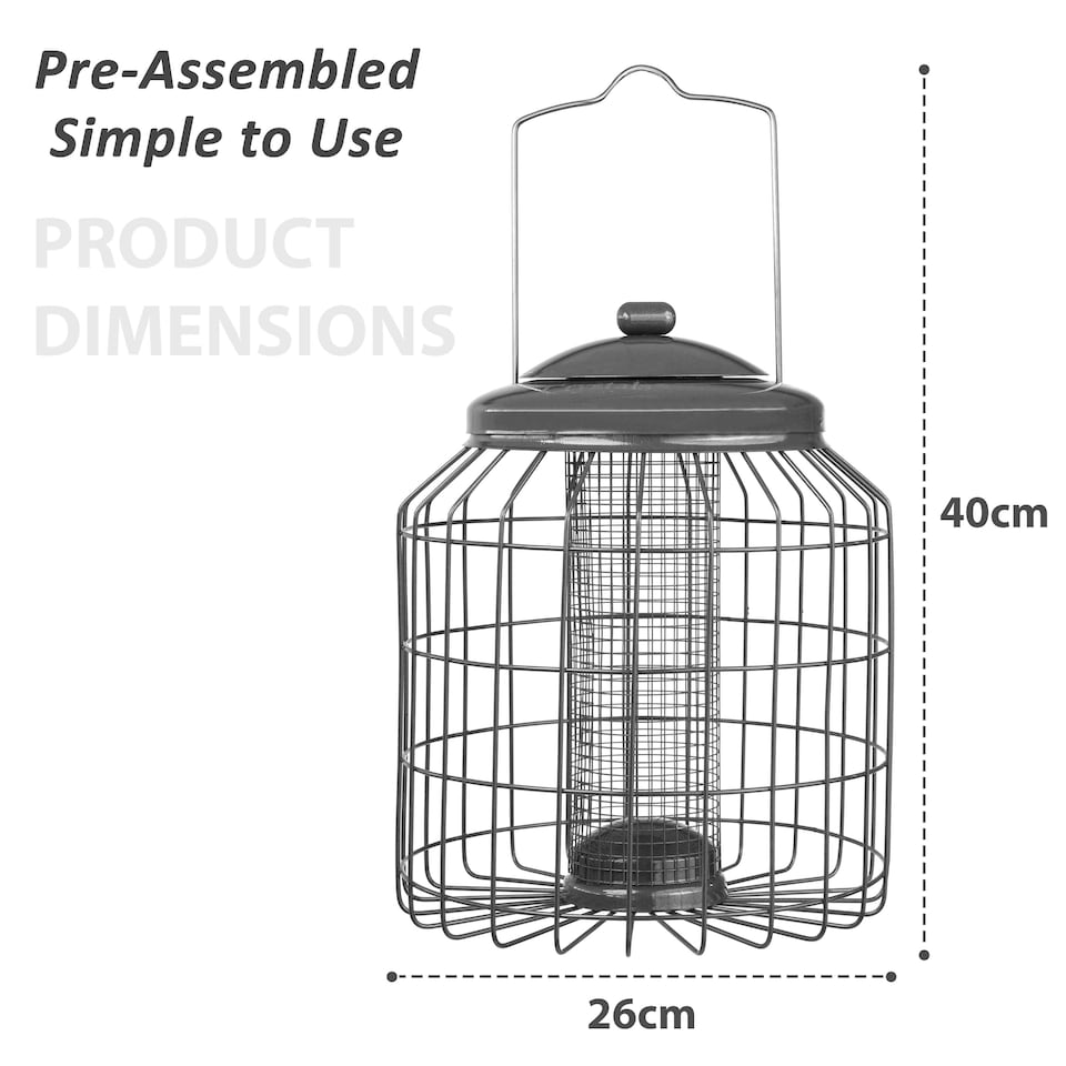 image 1 of Squirrel Proof Hanging Bird Nut Peanut Feeder Heavy Duty Garden Wild Birds