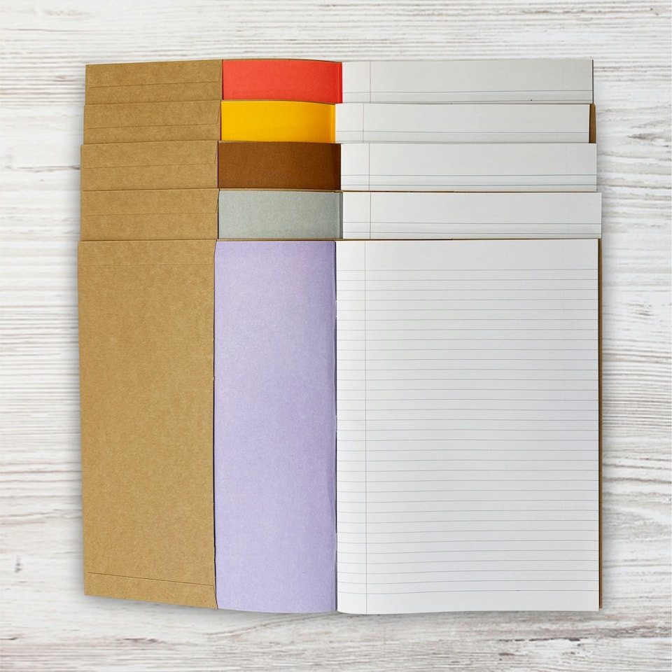 image 1 of Pack of 5 A4 Kraft Paper Exercise Book Covers by Janrax