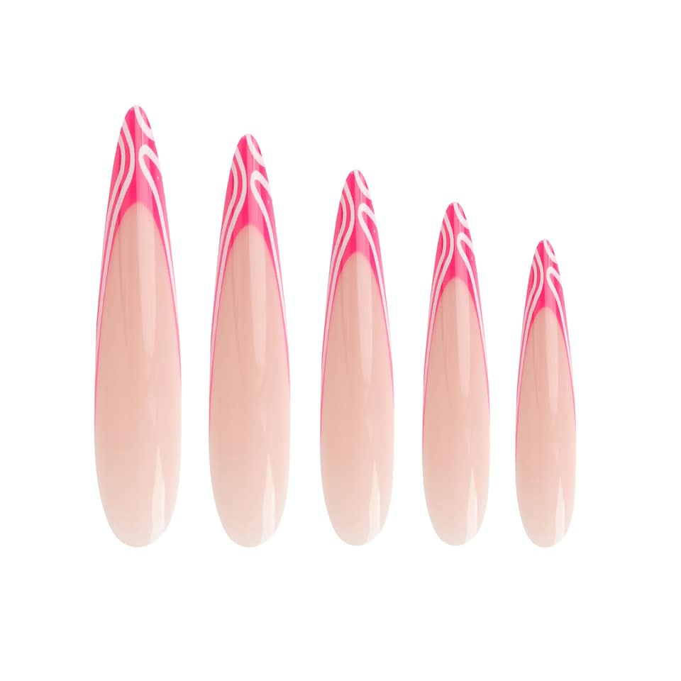 image 1 of Invogue Raspberry Ripple Almond Nails - Pack of 24