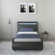 image 7 of Orion LED Lights Headboard Gaming Style Black Faux Leather Bed Frame (Single) | Black | Black | Single