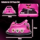 image 5 of AIYAPLAY 12V Kids Bumper Car, Angry Bird Licensed 360 degrees Children Electric Waltzer Car with Joysticks, Remote Control, Music USB LED Lights, for 3-5 Years Old, Pink