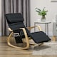 image 2 of HOMCOM Rocking Lounge Chair Recliner Relaxation Lounging Relaxing Seat with Adjustable Footrest, Side Pocket and Pillow, Black