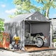 image 2 of Outsunny 2 x 2 x 2 m Garden Shed Tent, Outdoor Storage Shed for Bike Motorbike Tool with Galvanised Steel Frame, Waterproof  UVResistant, Grey | Grey | 1