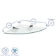 image 10 of Harbour Housewares 3x Floating Glass Corner Shelves - 30cm - Silver Brackets - Bathroom Shower Storage Vanity Display Unit Shelf | Silver | Clear/Chrome | 30 x 30 x 0.5 CM | 3