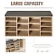 image 8 of HOMCOM Multi-Storage Shoe Rack 14 Compartments Cushion Moving Shelves Home Brown Yellow