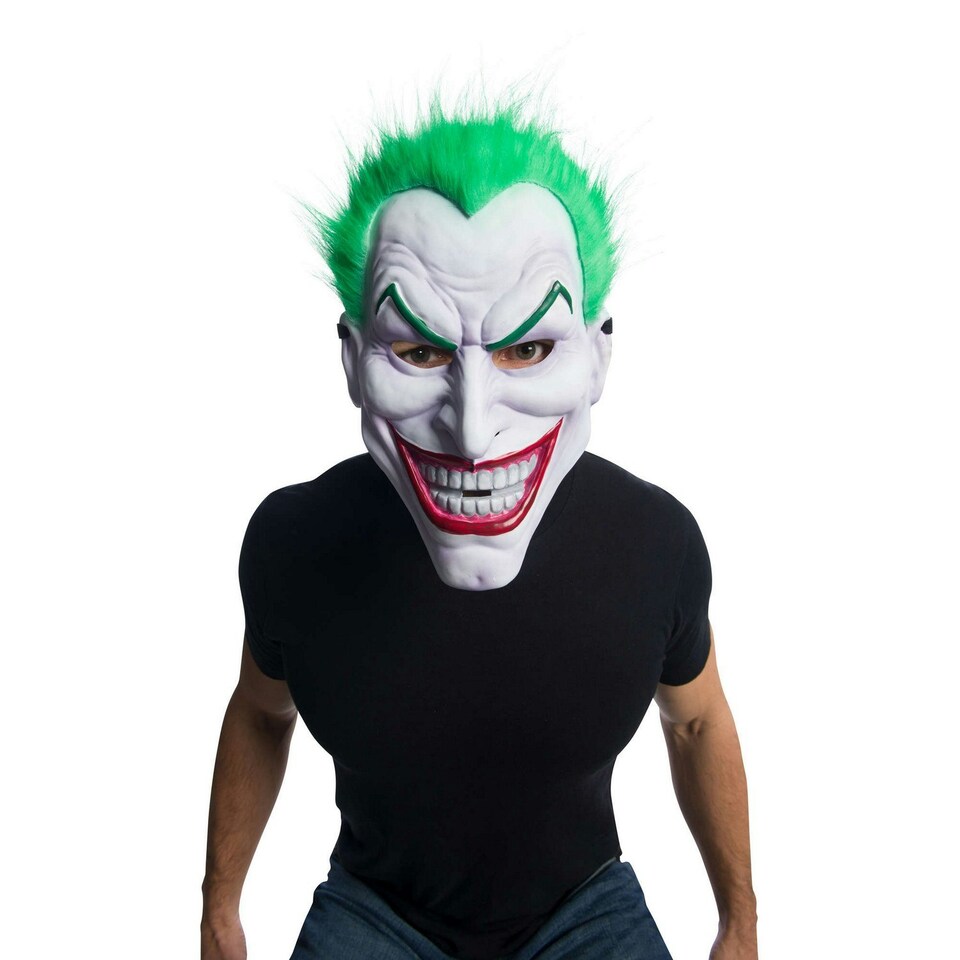 image 1 of The Joker Unisex Adult Mask - White/Green/Red - One Size One Size
