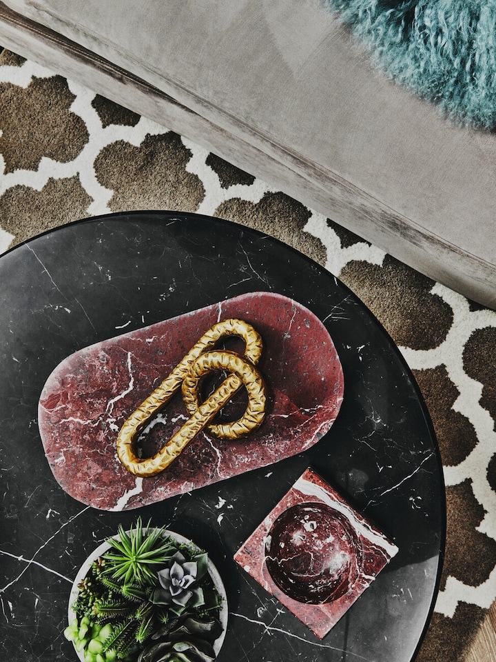 image 1 of Orsina Large White Marble Pedestal Bowl,High-quality Marble Fruit Bowl, Stain & Odor Resistant Pedestal Bowl