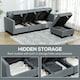 image 5 of HOMCOM Convertible Modular Sectional Sofa with Storage, Tufted 3 Seater Sofa Set, L Shaped Couch with Ottoman, Wood Frame for Living Room, Dark Grey | Grey