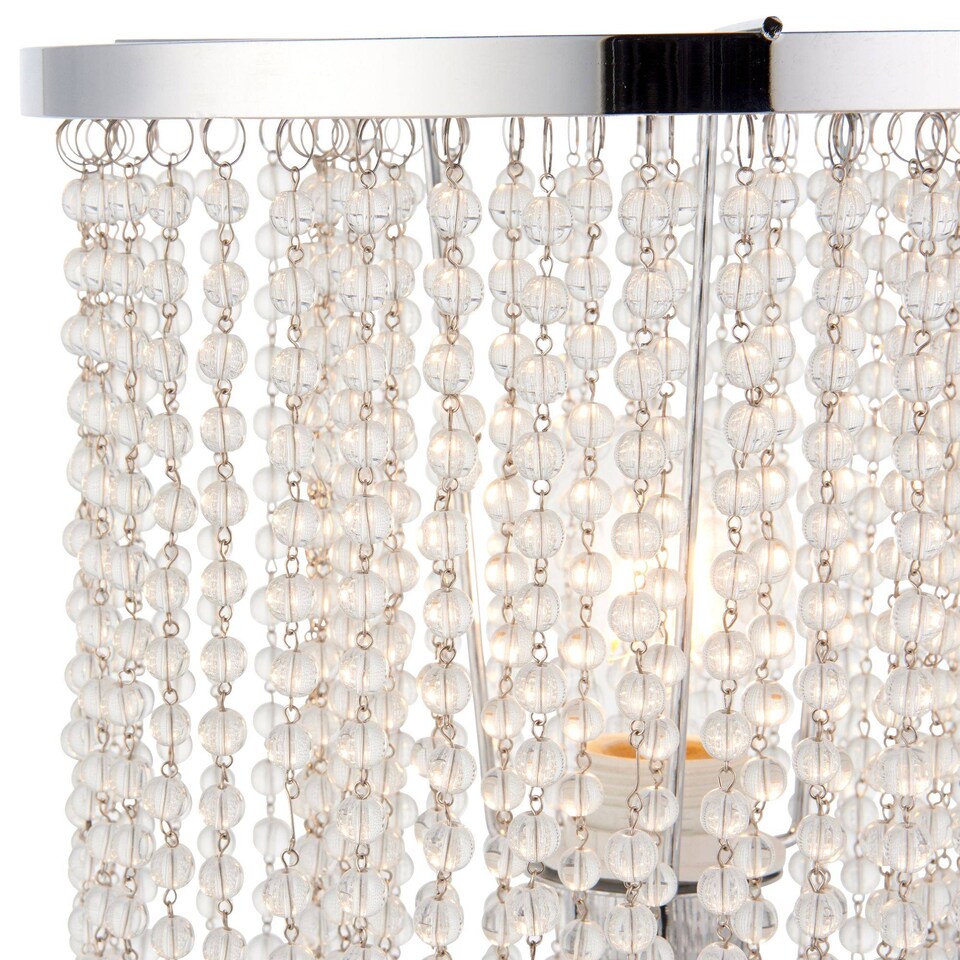 image 1 of Rain Polished Chrome Table Lamp with Glass Droplets