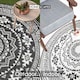 image 4 of Homescapes Outdoor Rug Luxury Waterproof Reversible, For Garden, Round Motif | Black | Black and white