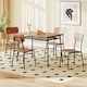 image 4 of COSTWAY 5Pcs Wood Square Kitchen Table & Chair Set Brown