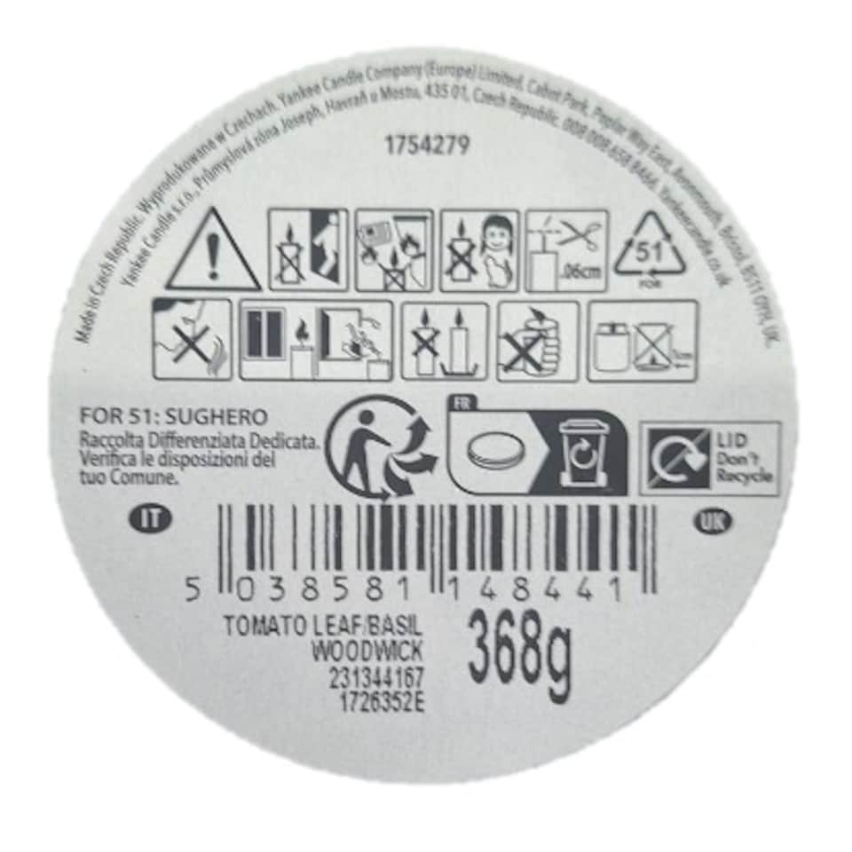 image 1 of WoodWick - Large Renew Candle - Tomato Leaf & Basil