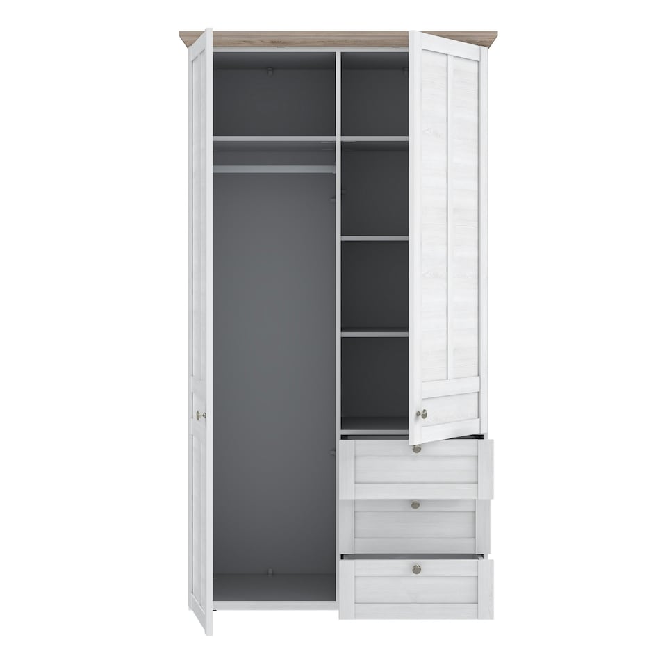 image 1 of Illoppa 2 Door Wardrobe in Snowy Oak/Oak Nelson