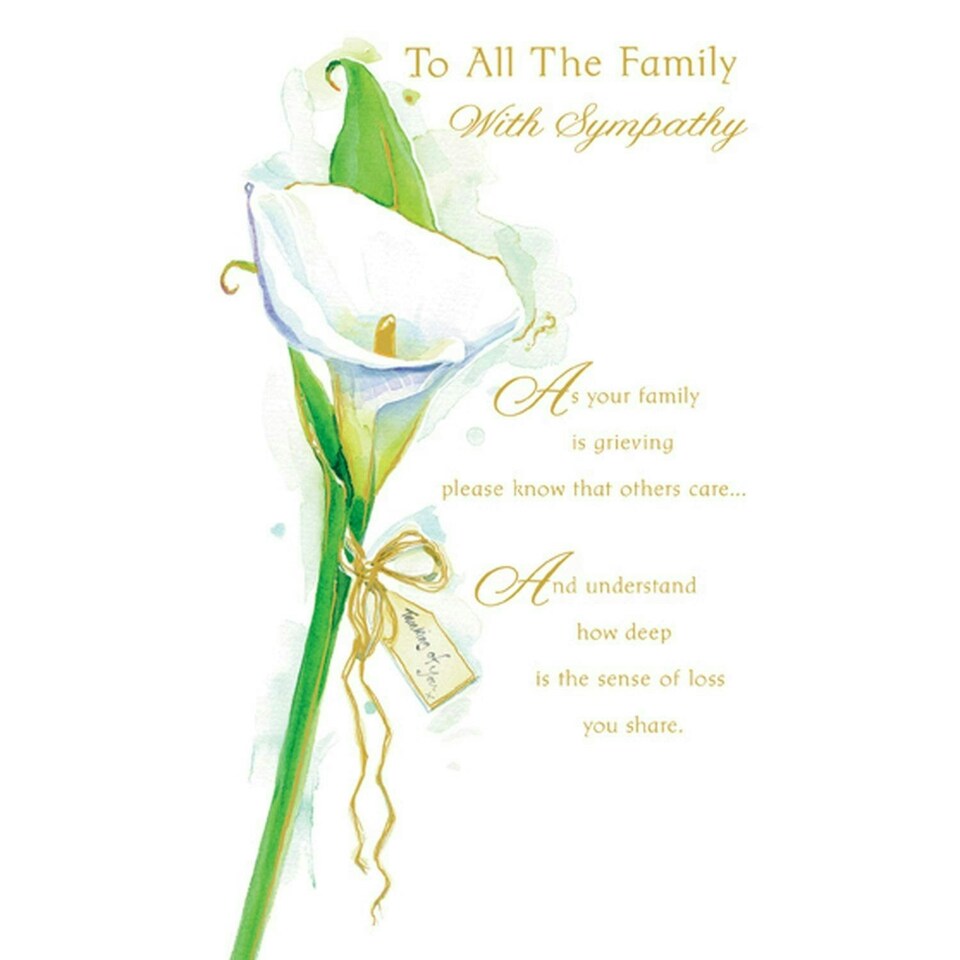 Words 'n' Wishes Traditional Sympathy Card - to All The Family with Sympathy