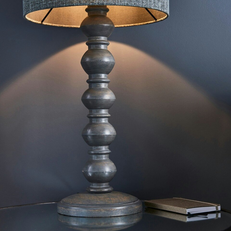 image 1 of Joss 1 Light Table Light Dark Grey Wash Wood (Base only), E27