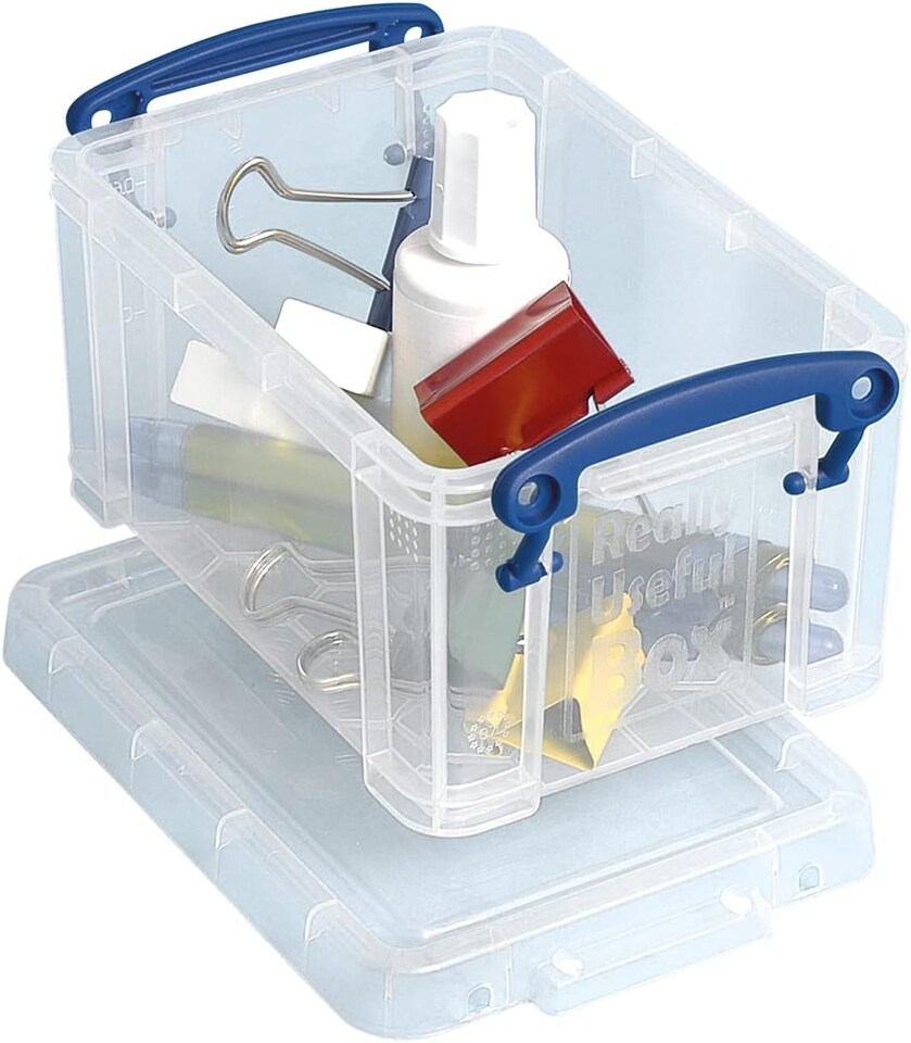 image 1 of Really Useful Box Plastic Storage 0.7 Litre Clear (Pack of 8)