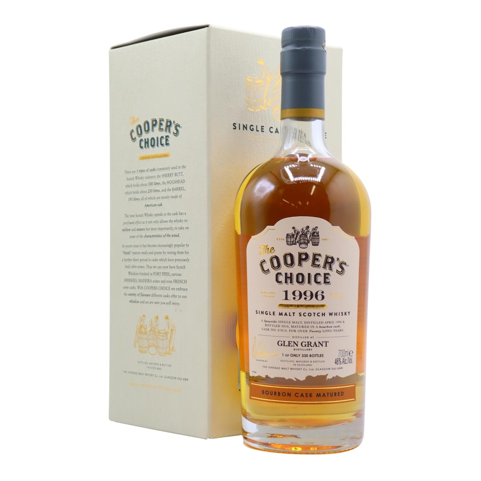 Glen Grant - Cooper's Choice - Single Bourbon Cask No. 67814 1996 20 year old Whisky