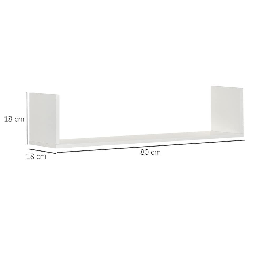 image 1 of HOMCOM Set of 3 Wooden Floating Shelves Wall Mount CD DVD Storage Display White