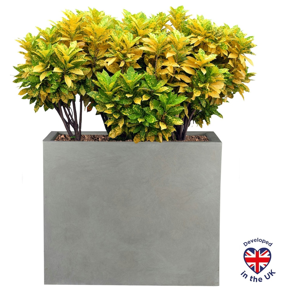 image 1 of Light Concrete Grey Trough Garden Planter H40 L50 W20 cm, 40 ltrs Cap.